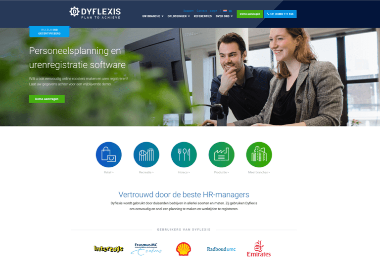 WordPress website Dyflexis - Homepagina