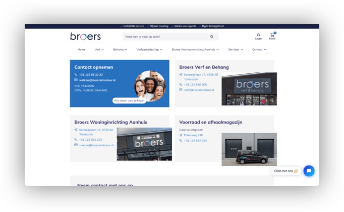 WooCommerce webshop Broers Interieur - scherm 1