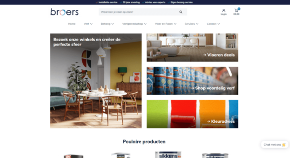 WooCommerce webshop Broers Interieur - homepagina