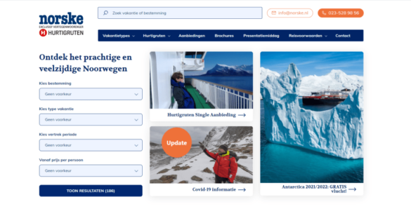 WordPress website Norske - Homepagina